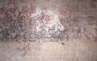 Tournoi de bataille, fragment de peinture murale de la Sala del Pisanello (anciennement Sala dei Principi) - Antonio Pisanello