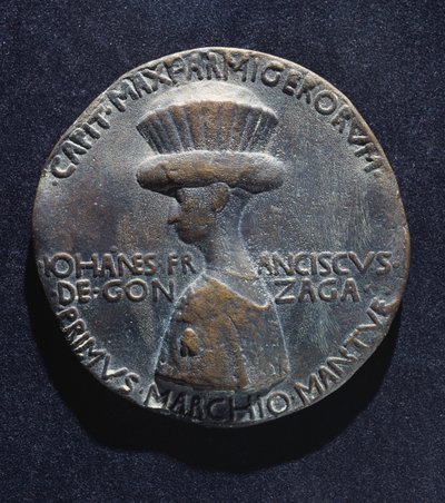 Médaille en bronze de Gianfrancesco Gonzaga (1395-1444), avers, conçue par Antonio di Puccio Pisano, dit Pisanello (1395-1455 environ), diamètre 10,20 cm - Antonio Pisanello