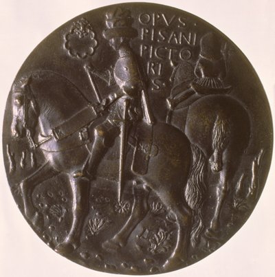 Médaille portrait, revers représentant Gianfrancesco Gonzaga à cheval - Antonio Pisanello