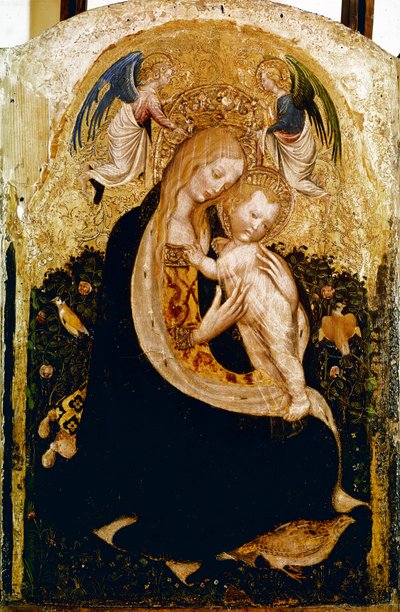 La Madone à la caille. Détrempe sur bois de Pisanello (Antonio Pisano) (ca. 1380-1455). 1420 env. - Antonio Pisanello