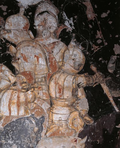 Tournoi-Bataille de Louvezerp par Antonio Pisano dit Pisanello, fresque, détail, Palais Ducal, Mantoue - Antonio Pisanello