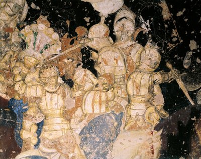 Tournoi-Bataille de Louvezerp, par Antonio Pisano dit Pisanello (avant 1395-vers 1455), fresque (détail) - Antonio Pisanello