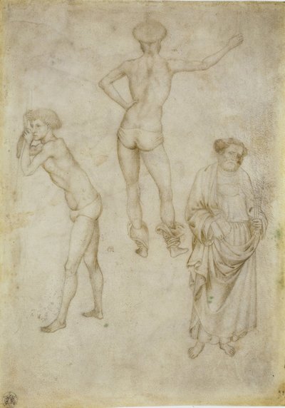 Deux études de figures masculines et Saint Pierre, 1430-1435 - Antonio Pisanello