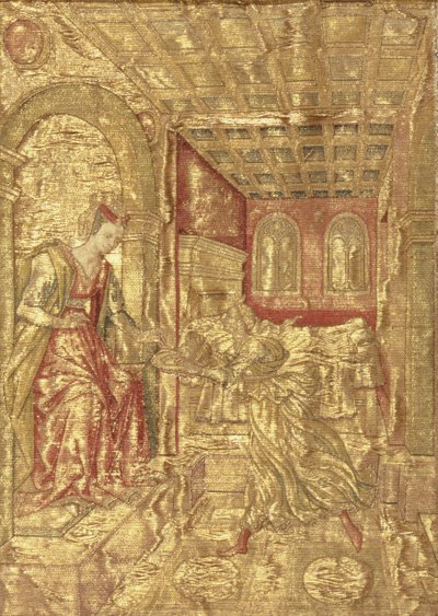 Salomé présentant la tête de Saint Jean-Baptiste à Hérodiade, tapisserie représentant des scènes de la vie du saint - Antonio Pollaiuolo