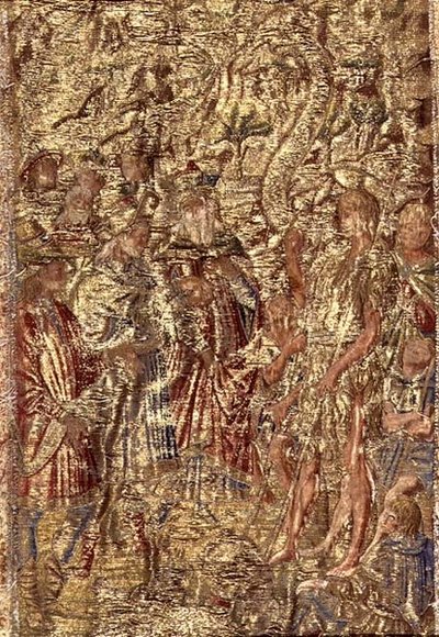 Saint Jean-Baptiste devant les grands prêtres et les lévites, tapisserie représentant des scènes de la vie du saint - Antonio Pollaiuolo