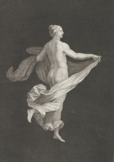 Une bacchante partiellement nue vue de dos, tournée vers la droite et tenant un ovale, vers 1795-1820 - Antonio Ricciani