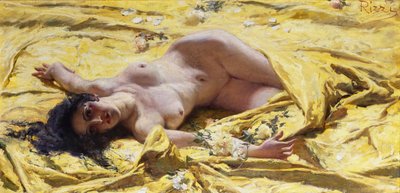 Nu sur draps jaunes - Antonio Rizzi