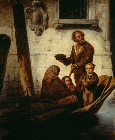 Une famille de roturiers dans un bateau - Antonio Rotta