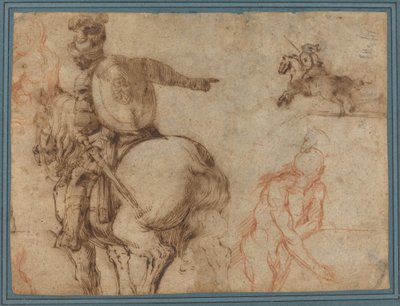 Un soldat à cheval et autres études - Antonio Tempesta