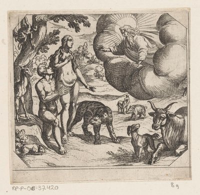 Adam et Ève au paradis (La création) - Antonio Tempesta