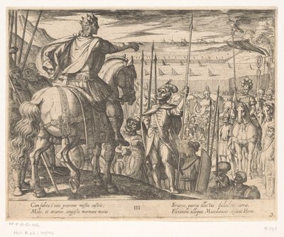 Alexandre le Grand instruisant les soldats macédoniens (De daden van Alexander de Grote) - Antonio Tempesta