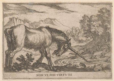 Une licorne chasse des lézards d
