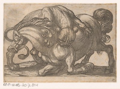 Une lionne attaquant un cheval - Antonio Tempesta