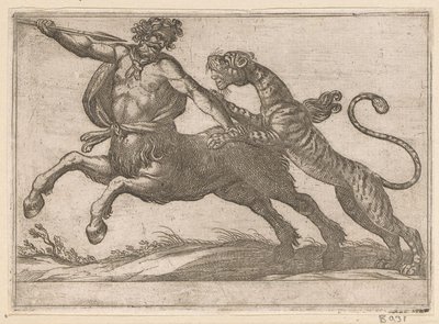Un tigre combattant un centaure - Antonio Tempesta