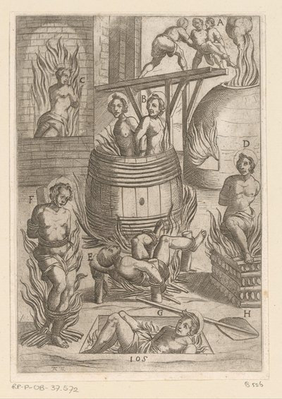 Torture avec différentes méthodes de brûlure - Antonio Tempesta
