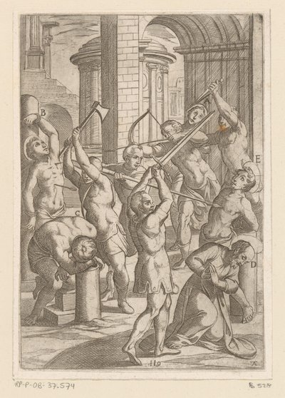Torture avec épée, lance et arc (Tortures subies par les martyrs chrétiens) - Antonio Tempesta