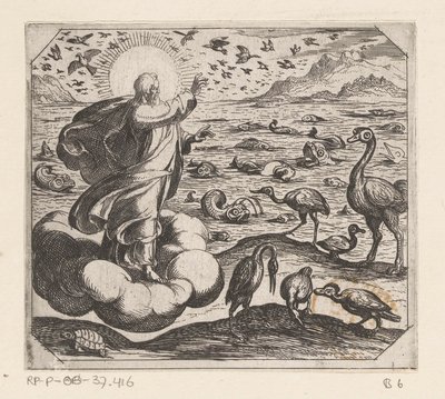 Dieu crée les oiseaux et les poissons - Antonio Tempesta