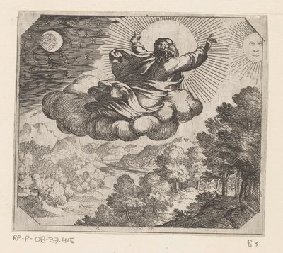 Dieu créant le soleil, la lune et les étoiles - Antonio Tempesta