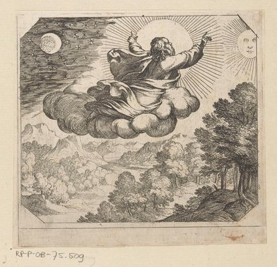 Dieu crée le soleil, la lune et les étoiles (La création) - Antonio Tempesta