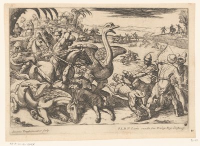 Chasse aux autruches - Antonio Tempesta
