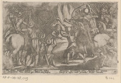 Chasseurs capturant un serpent géant - Antonio Tempesta