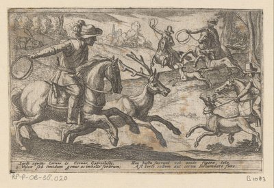 Chasseurs attrapant des cerfs avec des cordes - Antonio Tempesta