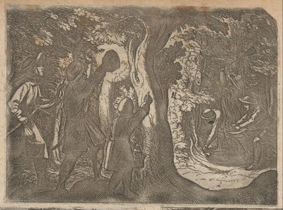 Chasseurs attrapant des oiseaux la nuit - Antonio Tempesta