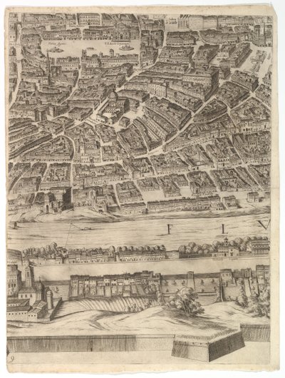 Plan de la ville de Rome : feuille 9 avec la Piazza Navona, le Campo di Fiore et le Sant..., 1645 - Antonio Tempesta