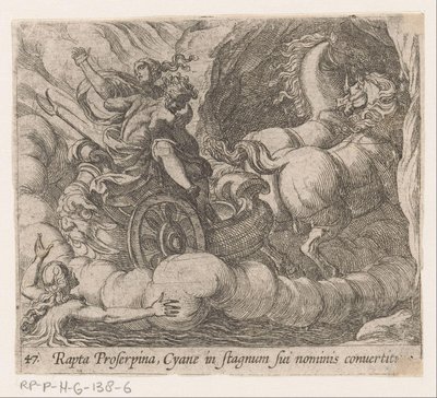 Pluton emmène Proserpine devant la nymphe Cyane - Antonio Tempesta