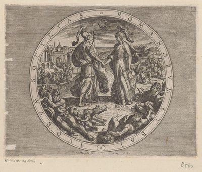 Rome et Batavia se serrant la main - Antonio Tempesta