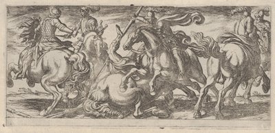 Six cavaliers en combat, de Scènes de bataille I, vers 1590-1630 - Antonio Tempesta