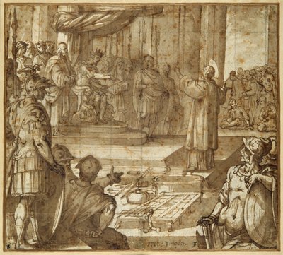 Saint Laurent discourt en présence du préfet Decius - Antonio Tempesta