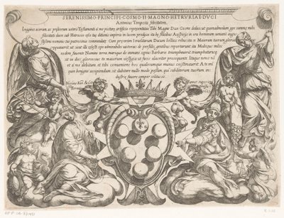Page de titre avec dédicace et armoiries de Cosimo II de