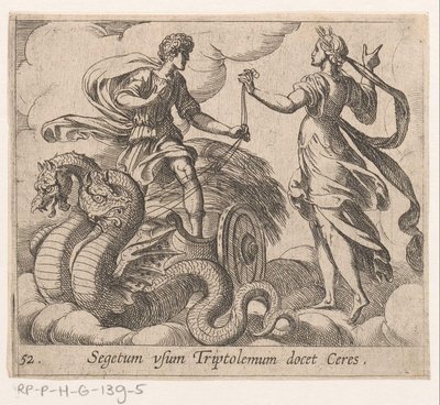 Triptolemus reçoit le char de Cérès - Antonio Tempesta