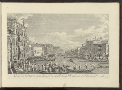 Vue sur le Grand Canal à Venise où se déroule la régate - Antonio Visentini