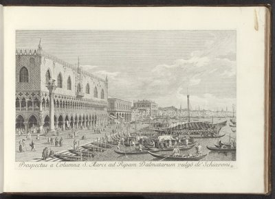 Coin de la place Saint-Marc avec le Palais des Doges et la colonne avec le Lion de Venise - Antonio Visentini