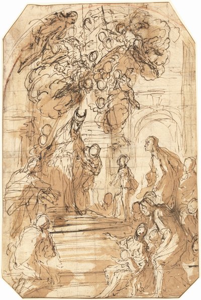 Présentation de la Vierge au Temple (recto) - Antonio Zanchi