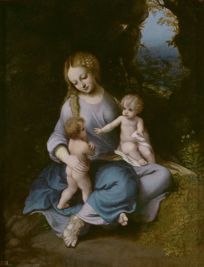 Vierge et enfant avec Jean-Baptiste enfant - Antonio da Correggio