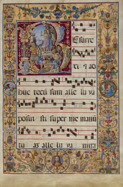 Le Graduel. Initiale R : La Résurrection, vers 1500 - Antonio da Monza