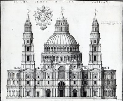 Plan pour Saint-Pierre, Rome, 1539 - Antonio da Sangallo