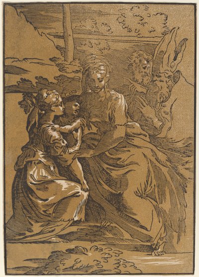 La Sainte Famille avec deux saints - Antonio da Trento