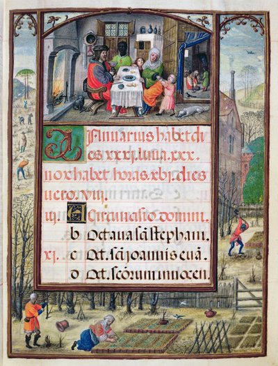 Le mois de janvier, miniatures du 