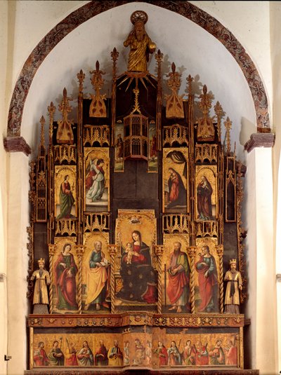 Polyptyque du Poème de la Rédemption et Couronnement de la Vierge Marie, peinture sur bois par Antonello de Saliba - Antonio de Saliba