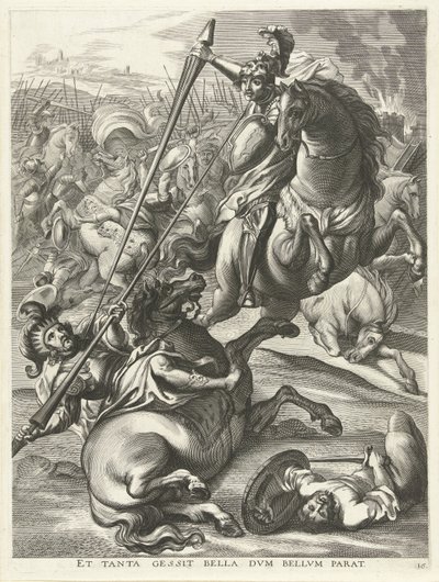 Achille bat Téléphos; entrée de Ferdinand à Gand en 1635 - Antony van der Does