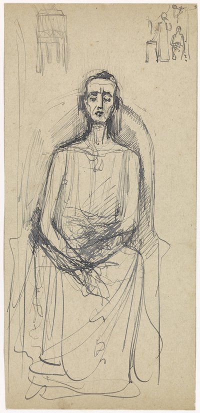 Figure assise avec les yeux baissés - Antoon Derkinderen