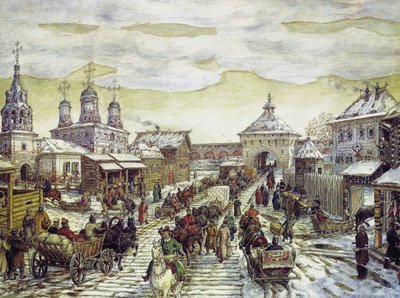 Aux portes Myasnitskaya du Bely Gorod de Moscou au XVIIe siècle, 1926 - Apollinari Mikhailovich Vasnetsov