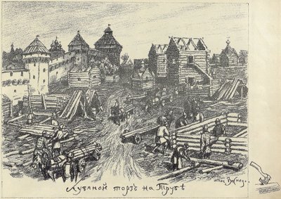 Marché du bois de Lubyanoi sur la place Trubnaya à Moscou, début des années 1920 - Apollinari Mikhailovich Vasnetsov