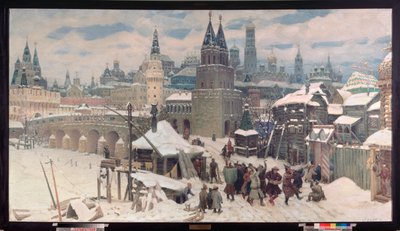 Moscou au 17e siècle, le pont de tous les Saints - Apollinari Mikhailovich Vasnetsov