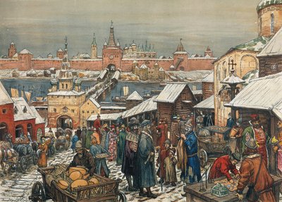 Marché de Novgorod, fin du 19e - début du 20e siècle - Appolinari Mikhaylovich Vasnetsov