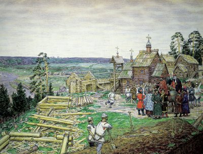 La fondation du Kremlin de Moscou, 1156, 1917 - Appolinari Mikhaylovich Vasnetsov